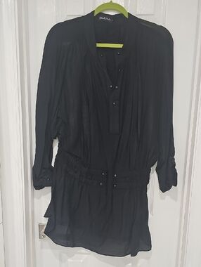 Gabriella Rocha Black Long Sleeve Tunic Blouse